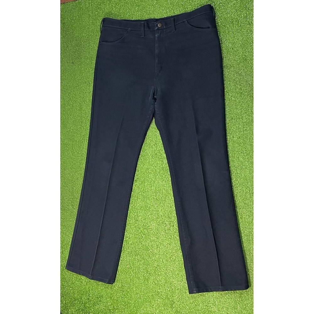 Vintage Wrangler Wrancher 40 x 34 Dark Navy Blue Bootcut Jeans Pants USA Made 90